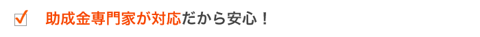 助成金専門家が対応だから安心!